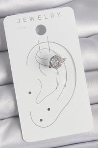 Pirinç Gümüş Renk Zirkon Taşlı Kadın Kıkırdak Model Küpe