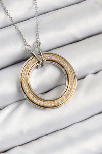 316L Çelik Zirkon Taşlı Dönen Daire Model Gold Ve Gümüş Renk Kadın Kolye