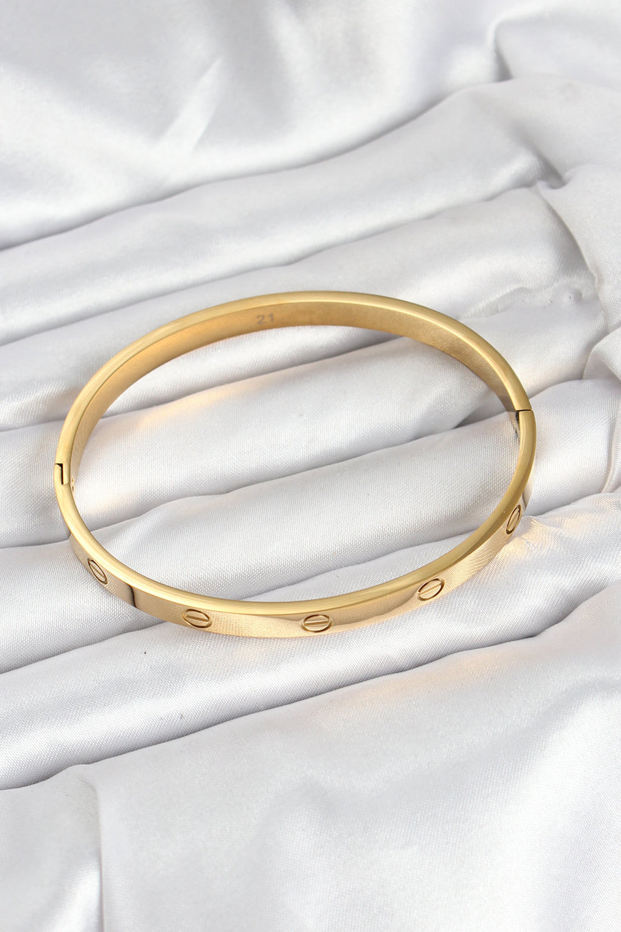 316L Çelik Gold Renk 65 mm Kadın Kelepçe Bileklik