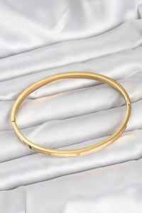 316L Çelik Gold Renk 65 mm İnce Kadın Kelepçe Bileklik