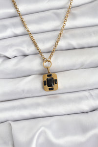 316L Çelik Zincir Gold Renk Vintage Model Kadın Kolye