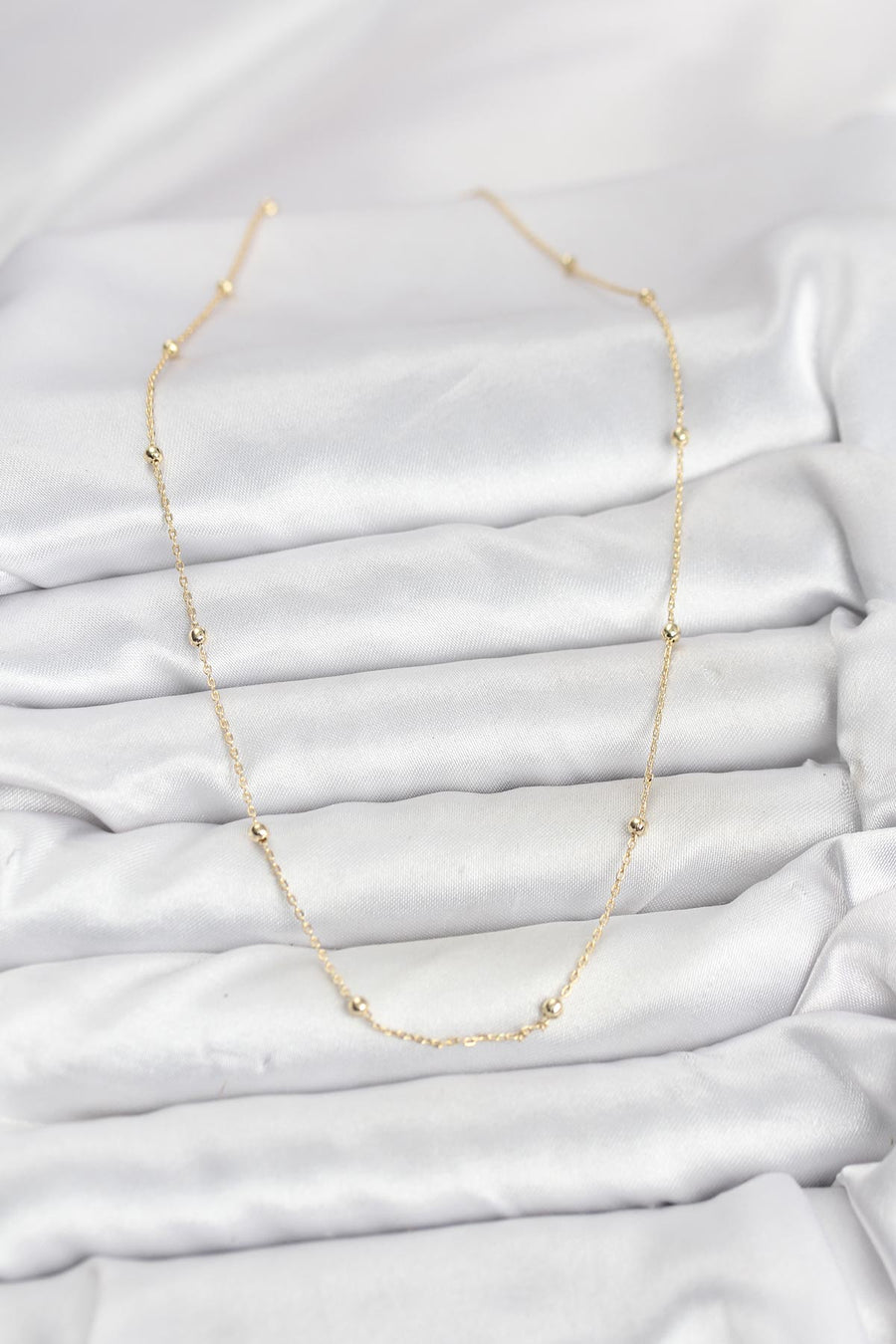 CM 14K Gold Renk Minik Top Zincirli Kadın Kolye