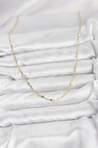CM 14K Gold Renk Pirinç Ataç Zincir 60 cm Kadın Kolye