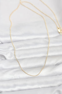 CM 14K Gold Renk İnce Top Zincirli 60 cm Kadın Kolye