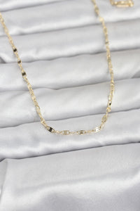 CM 14K Gold Renk Yassı Gemici Zincir Model 60 cm Kadın Kolye