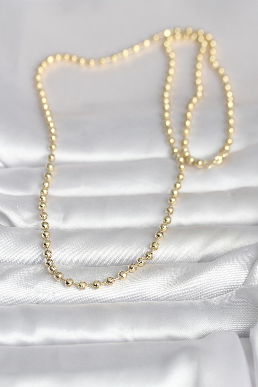 CM 14K Gold Renk Top Zincirli Model 60 cm Kadın Kolye
