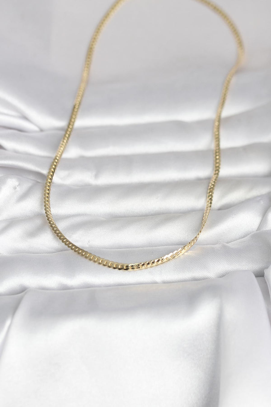 CM 14K Gold Renk Yassı Zincir Model 45 cm Kadın Kolye